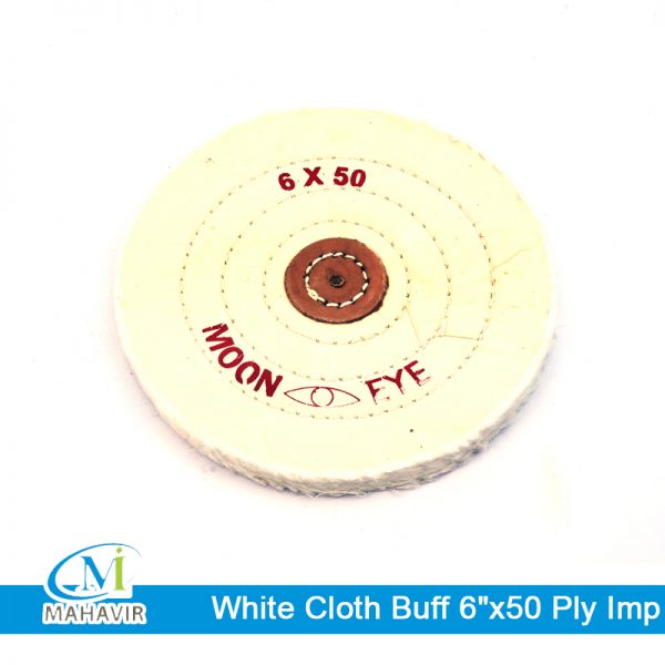 CBS0025 - White Cloth Buff 6x50 Ply Imp
