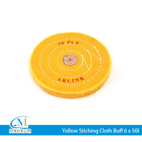 CBS0028 - Yellow Stiching Cloth Buff 6 x 50